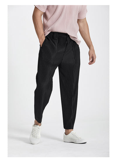 Pantalones Casuales para Hombre con Pretina Plisada y Puño Ajustable - Image 10