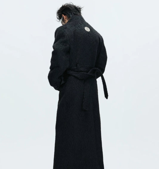 Abrigo Trench de Alpaca y Lana Sintética - Elegancia Minimalista - Image 2