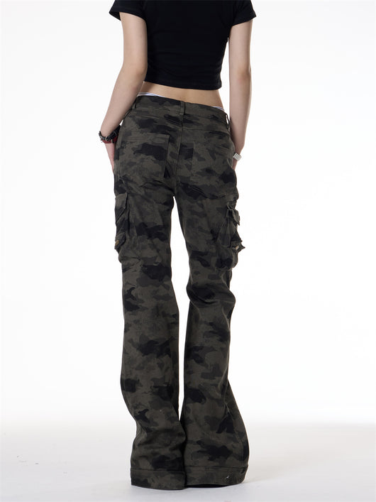 Pantalones Cargo Estilo Retro Americano con Múltiples Bolsillos - Image 4