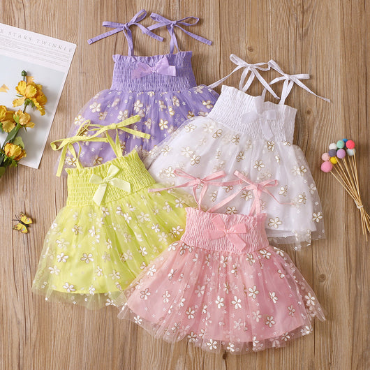 Falda de Tirantes Mesh de 4 Colores para Niñas