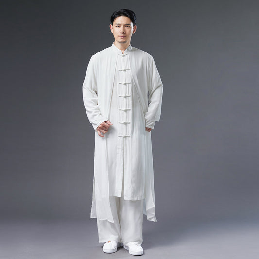 Túnica Hanfu Blanca de Verano para Hombre - Disfraz Hada Chifón Tradicional Chino