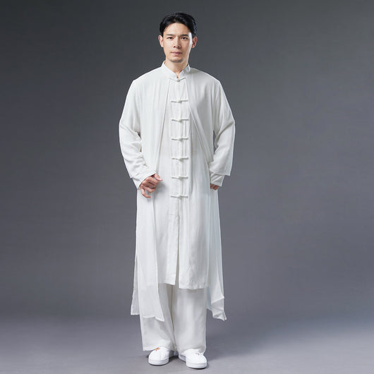 Túnica Hanfu Blanca de Verano para Hombre - Disfraz Hada Chifón Tradicional Chino