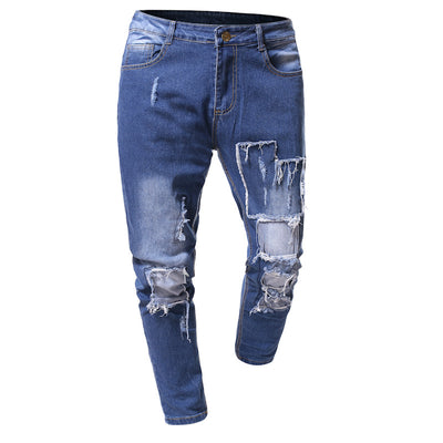 Jeans Slim Fit Rotos con Parches para Hombre - Estilo Moderno - Image 8
