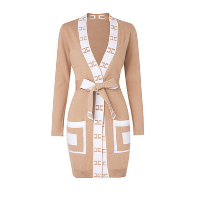 Cardigan Kimono de Punto con Contraste de Letras y Encaje - Abrigo Tipo Bata - Image 10