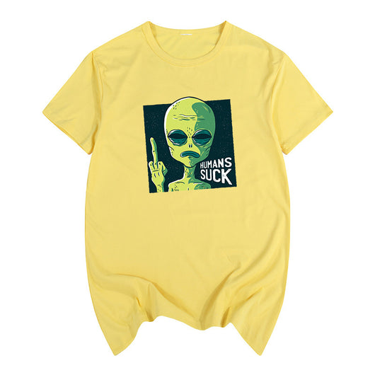 Camiseta Unisex de Manga Corta con Diseño de Caricatura Satírica - Image 4