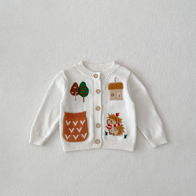 Cardigan Infantil de Algodón con Patrón de Dibujos Animados y Bordado - Image 5
