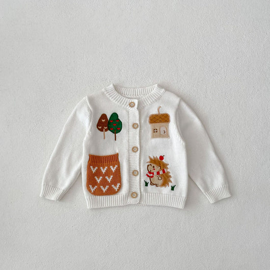 Cardigan Infantil de Algodón con Patrón de Dibujos Animados y Bordado - Image 5
