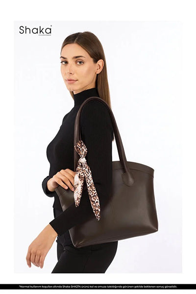 Bolso de Cuero Sintético Marrón con Cierre - Bandolera y Mano para Mujer - Image 2
