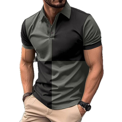 Polo Deportivo Casual Hombre con Cuello Vuelto y Costuras Bicolor - Image 5