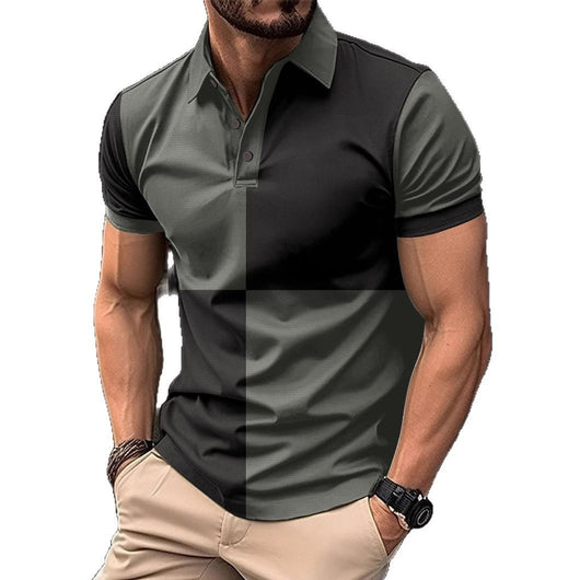 Polo Deportivo Casual Hombre con Cuello Vuelto y Costuras Bicolor - Image 5