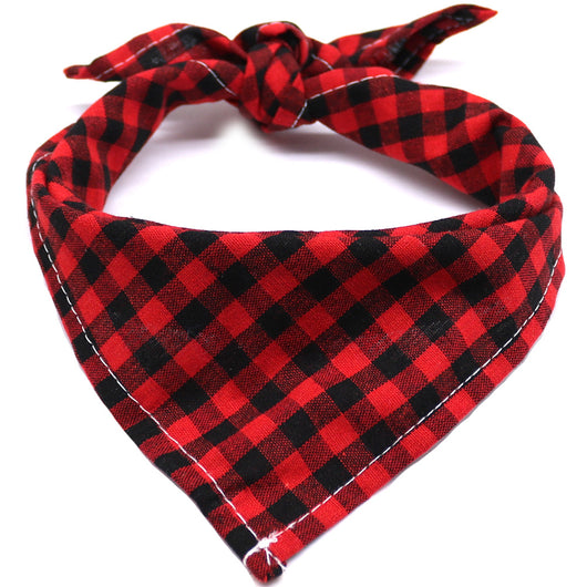 Pañuelo Triangular de Algodón a Cuadros para Perros y Gatos - Image 12