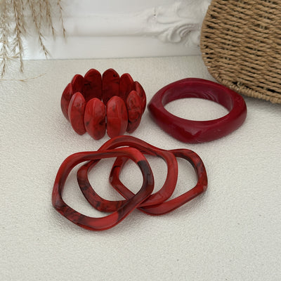 Pulsera Geométrica Roja Minimalista Estilo Europeo - Image 13