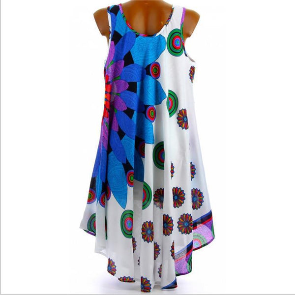 Vestido Suelto sin Mangas con Dobladillo Irregular