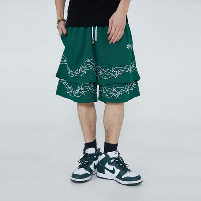 Shorts Hip Hop de Dos Piezas Desmontables para Hombre - Image 11