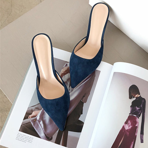 Pantuflas de Tacón Alto para Mujer - Estilo Baotou Elegante