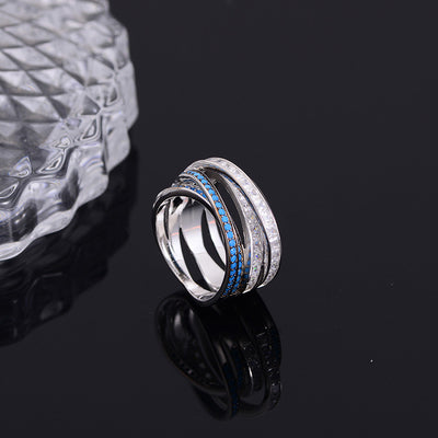 Anillo de Moda Enchapado con Incrustaciones Europeas y Estadounidenses - Image 13