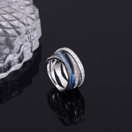 Anillo de Moda Enchapado con Incrustaciones Europeas y Estadounidenses - Image 13
