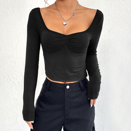 Blusa Larga Entallada con Escote en V y Abertura Lateral - Image 7