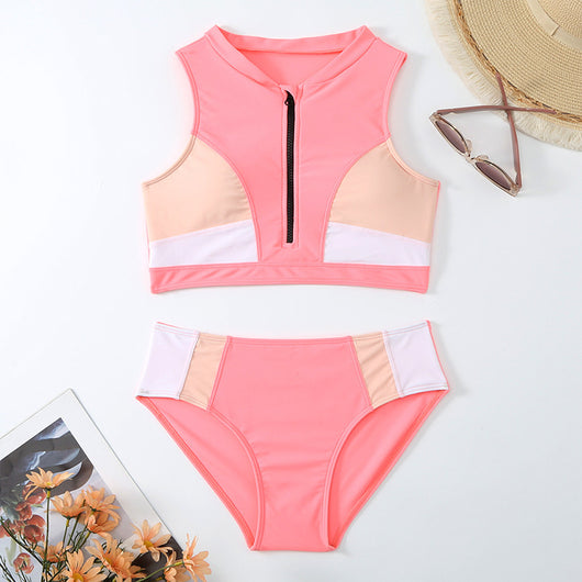 Bikini Deportivo de Cintura Alta con Detalles Asimétricos - Image 3