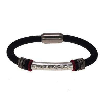 Pulsera de Plata Pareja Nudo de Dragón con Mantra de Seis Caracteres - Image 11