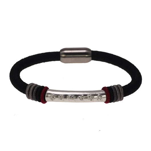 Pulsera de Plata Pareja Nudo de Dragón con Mantra de Seis Caracteres - Image 11