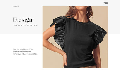 Playera de Algodón para Mujer con Detalles de Malla y Volantes - Image 14