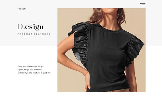 Playera de Algodón para Mujer con Detalles de Malla y Volantes - Image 14