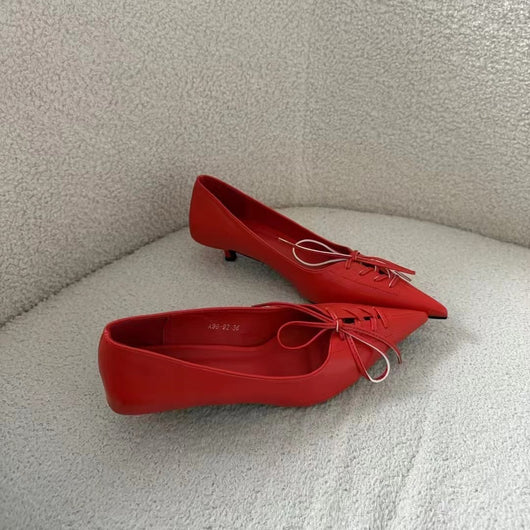 Zapatos de Tacón Grueso con Moño - Slip-on Cómodos y Elegantes - Image 5