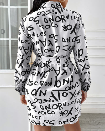Camisa Vestido Estampada con Solapa Oversize - Image 15