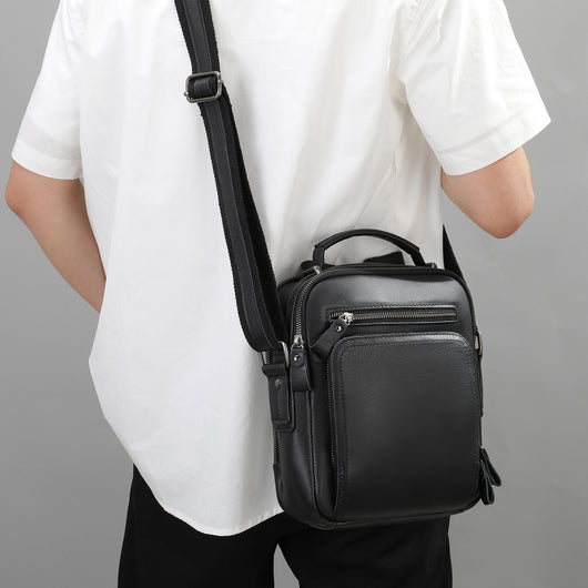 Bolso Mensajero de Cuero Retro con Gran Capacidad - Image 9