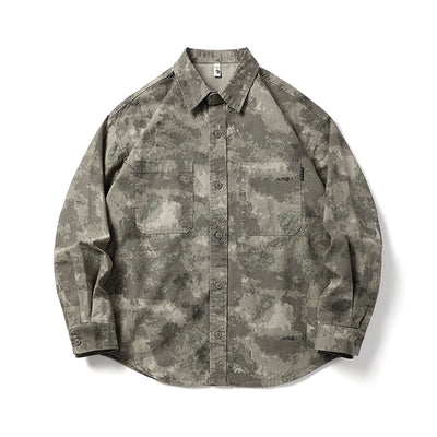 Camisa de Camuflaje Holgada de Manga Larga para Hombre - Image 6