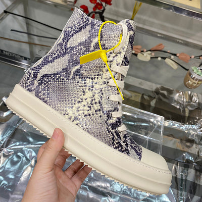 Sneakers Altos de Cuero con Patrón Pitón y Plataforma - Estilo Casual Niche - Image 8