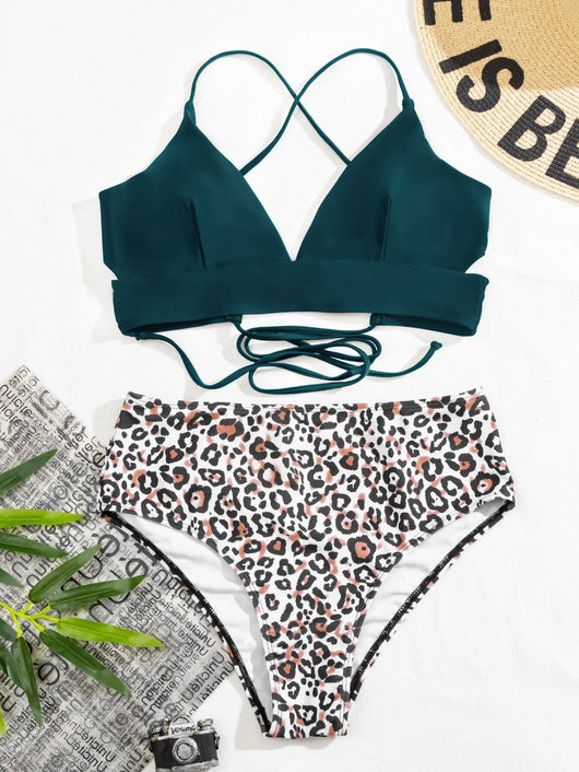 Traje de Baño Dividido Estampado Leopardo Sexy para Dama - Image 15