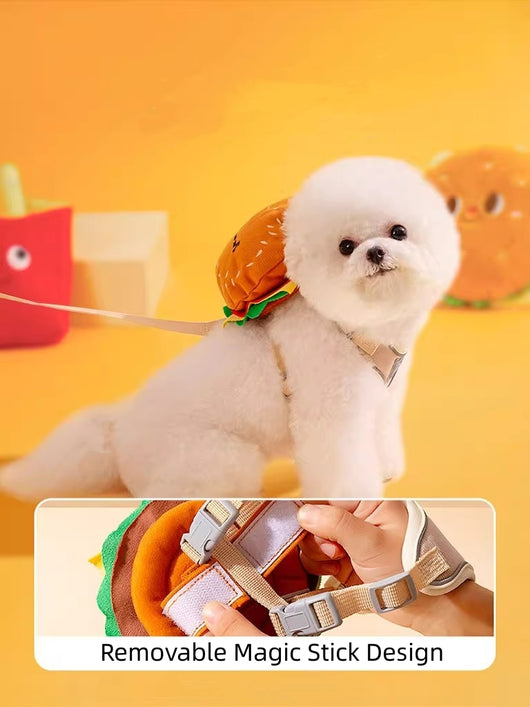 Arnés Ajustable con Correa para Pasear Perros y Gatos - Diseño Hamburguesa a Prueba de Escapes - Image 23