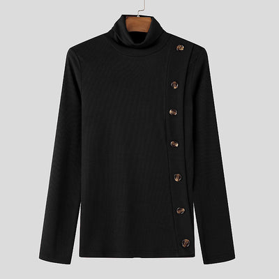 Suéter Cuello Alto para Hombre con Botones - Diseño Clásico Europeo - Image 7