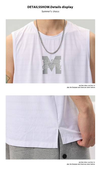 Camiseta Sin Mangas Hombre Estampado Letras - Colección Verano - Image 24