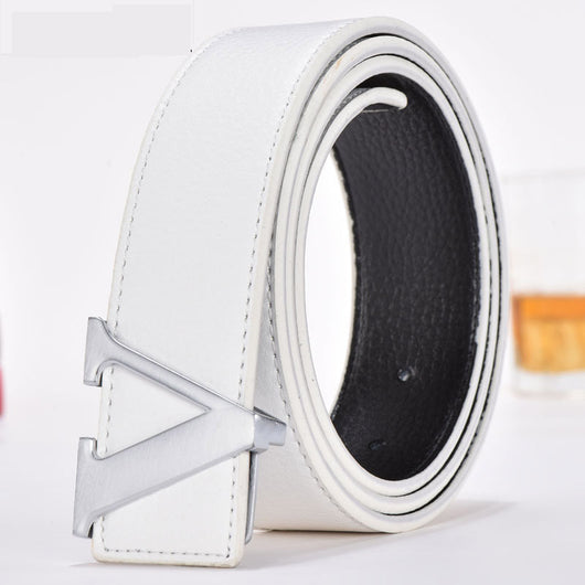 Cinturón de Cuero para Hombre con Hebilla de Letras - Estilo Moderno - Image 7