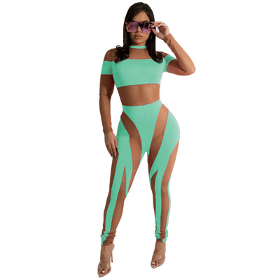 Jumpsuit Transparente con Detalles de Malla para Fiesta - Image 7