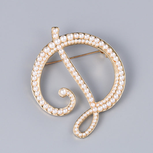 Broche Personalizado con Iniciales en Perlas - Alfiler Elegante para Mujer - Image 20