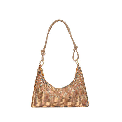 Bolso de Hombro Brillante con Strass y Detalle Anudado - Image 7