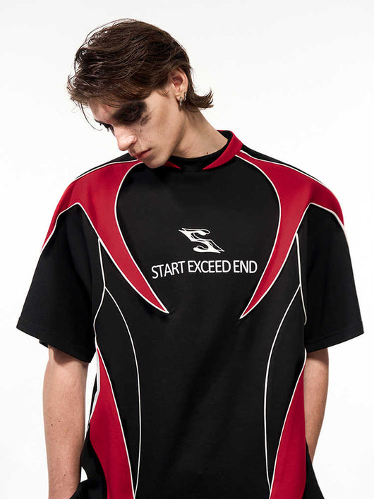 Camiseta Deportiva Hombre Manga Corta Estampado Letras Combinado - Image 4