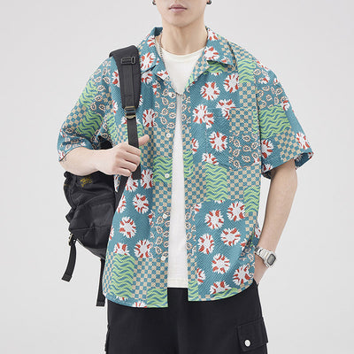 Camisa Hawaiana Retro Seersucker de Manga Corta para Hombre - Image 4