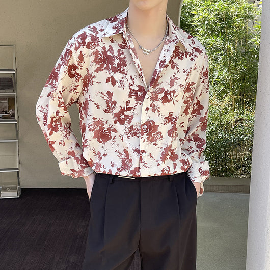 Camisa Floral Festiva Ice Silk para Hombre - Comodidad y Estilo