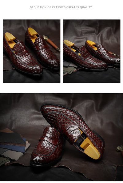 Zapatos de Cuero Tejido para Hombre - Estilo Ejecutivo Casual - Image 12