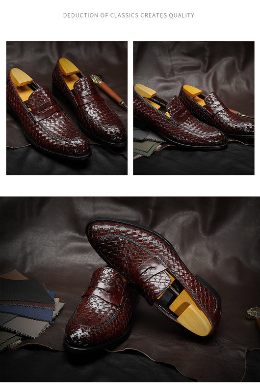 Zapatos de Cuero Tejido para Hombre - Estilo Ejecutivo Casual - Image 12