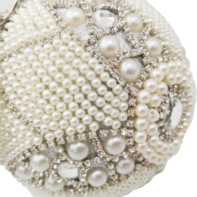 Bolso de Mano Redondo con Perlas y Diamantes - Image 13