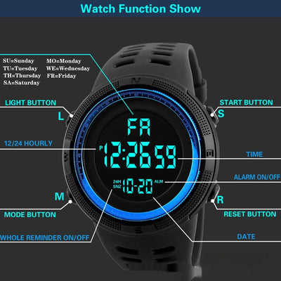 Reloj Deportivo Digital con Luz Nocturna y Esfera Grande - Image 12
