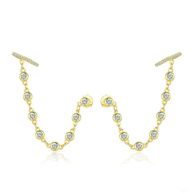 Aretes Largos Plata 925 con Baño de Oro - Diseño Fashion - Image 9