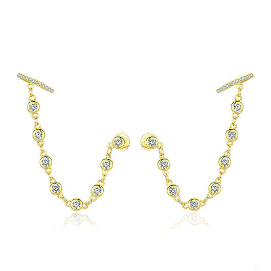 Aretes Largos Plata 925 con Baño de Oro - Diseño Fashion - Image 9