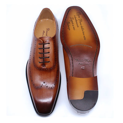 Zapatos Oxford de Cuero Grabados para Hombre - Estilo Brogue Británico - Image 23